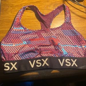 Victoria Secret VSX sports bra size large purple/blue/black